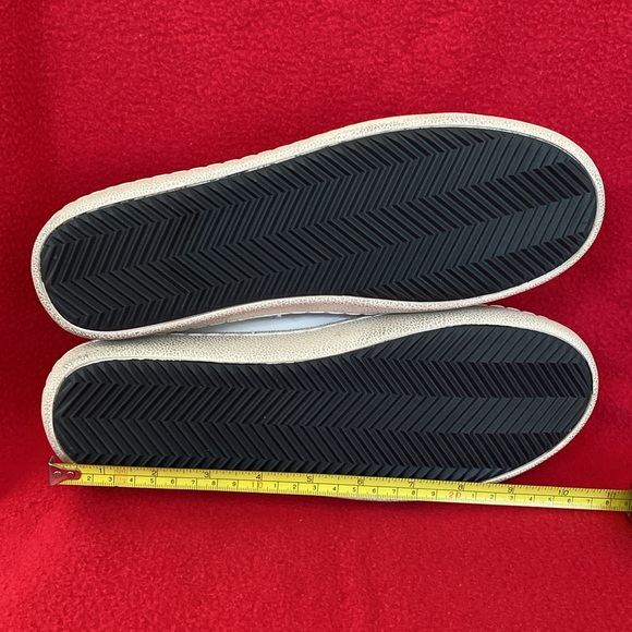 New White Vintage-Look Designer-Like Sneakers w/Silver Glitter Stars Euro 44 - Picture 8 of 8